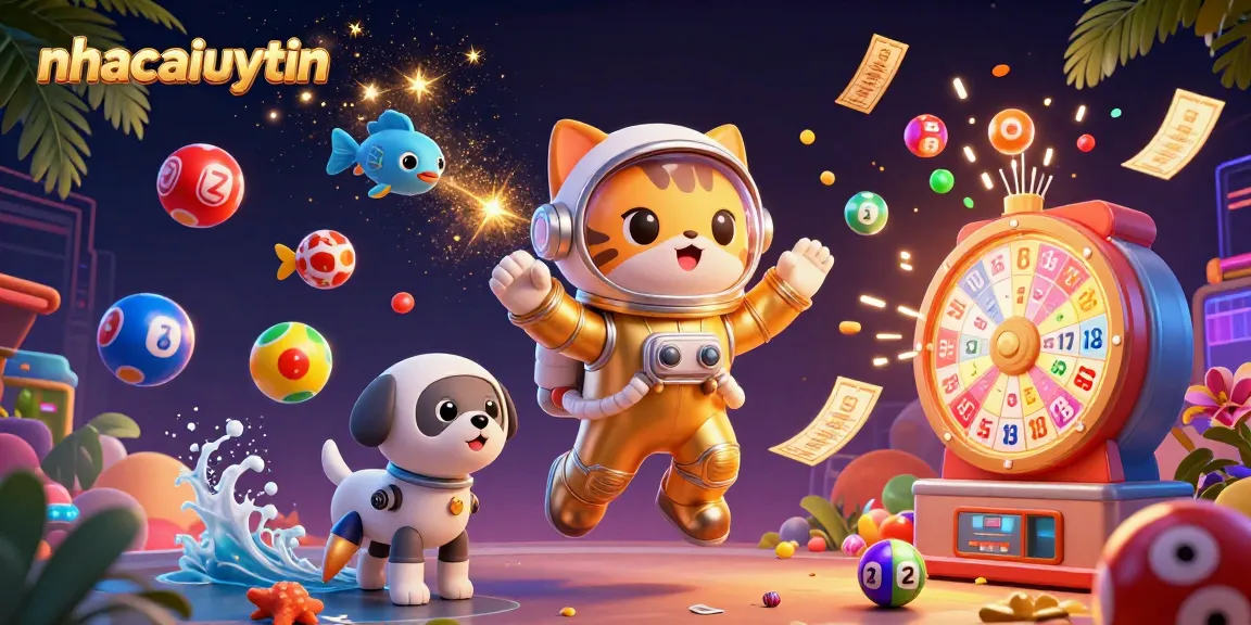 Bet on exciting games at nhacaiuytin with a vibrant 3D illustration of an astronaut cat and colorful casino elements!