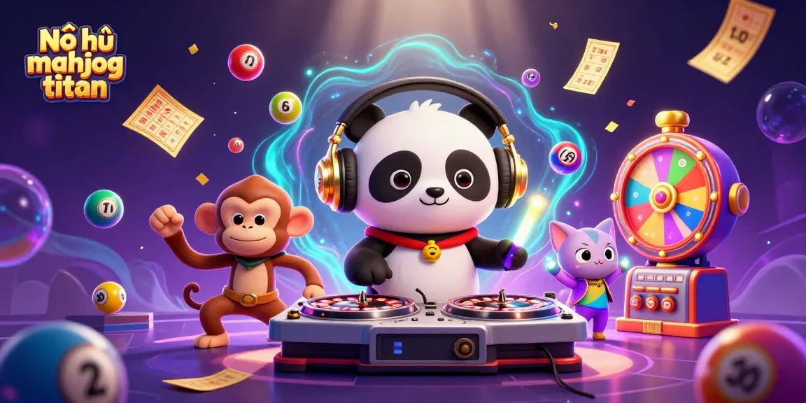 Win big with Nổ hũ mahjong titan as a DJ panda and friends create an energetic casino scene.