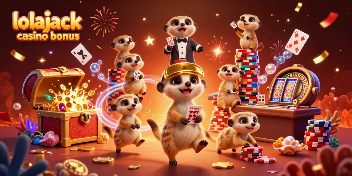 Experience the excitement of the lolajack casino bonus with a lively meerkat casino scene.