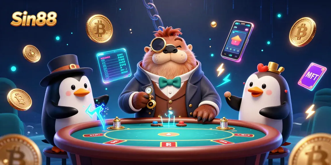 Engage in thrilling gameplay with Sin88 and dynamic underwater poker action featuring animated characters.