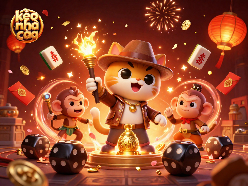 Experience thrilling gameplay with kèo nhà cái as a cat explorer uncovers a golden casino artifact.