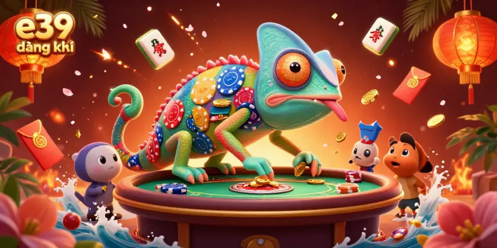 Experience the thrill of e39 đăng ký in a vibrant casino scene filled with lucky symbols and dynamic colors.