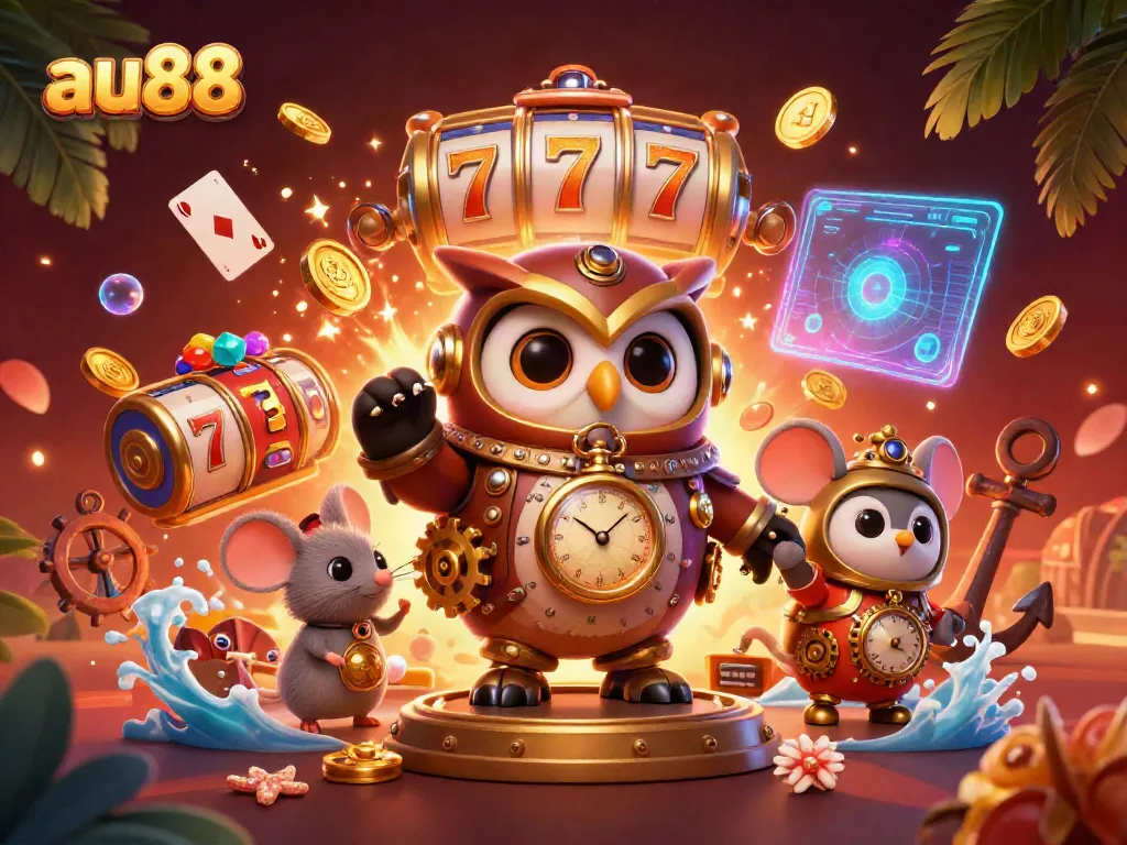 Experience thrilling gameplay with au88 at this vibrant online casino scene featuring fantasy characters.