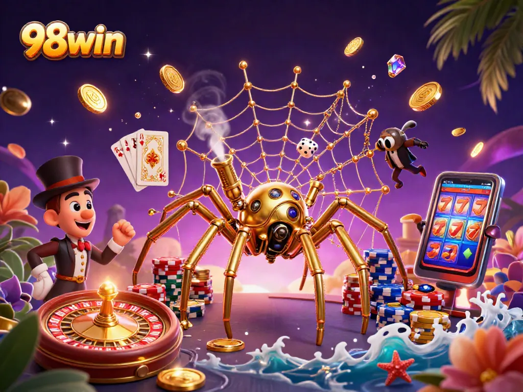 Experience the thrill of 98win with a vibrant casino scene full of dynamic gaming action.