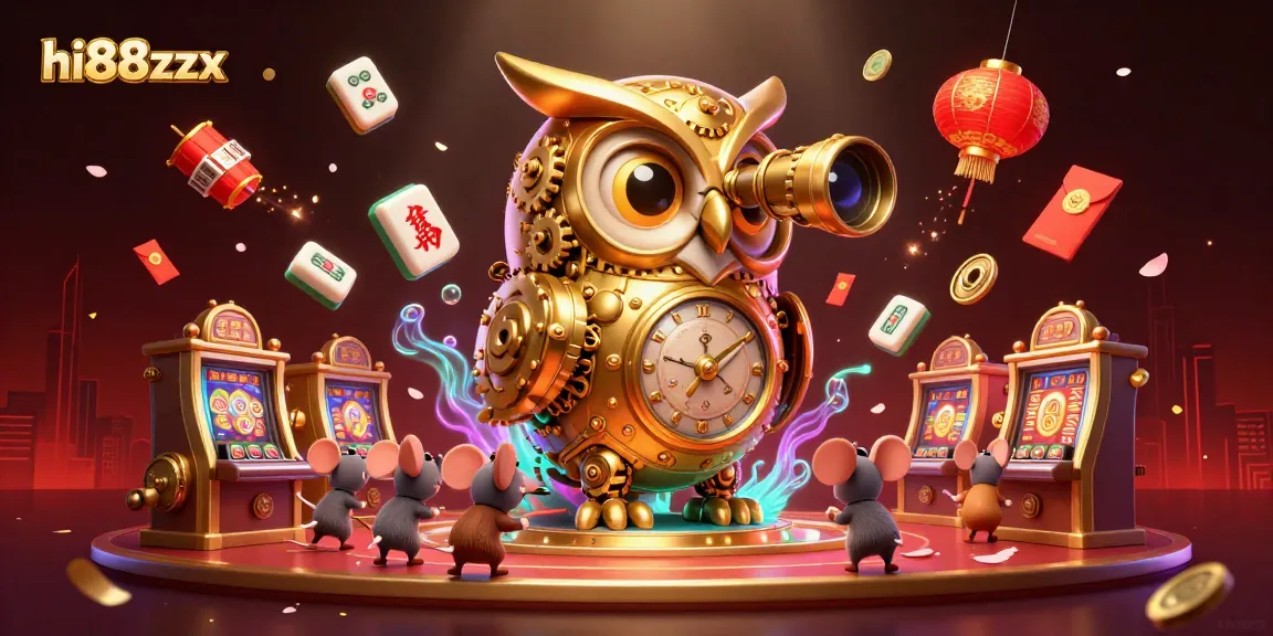 Engage with hi88zzx's vibrant casino world featuring a whimsical golden owl and lucky gaming elements.
