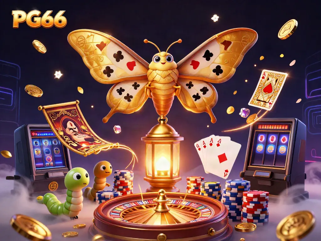 Experience PG66 with captivating 3D casino elements, showcasing dazzling games and vibrant colors.