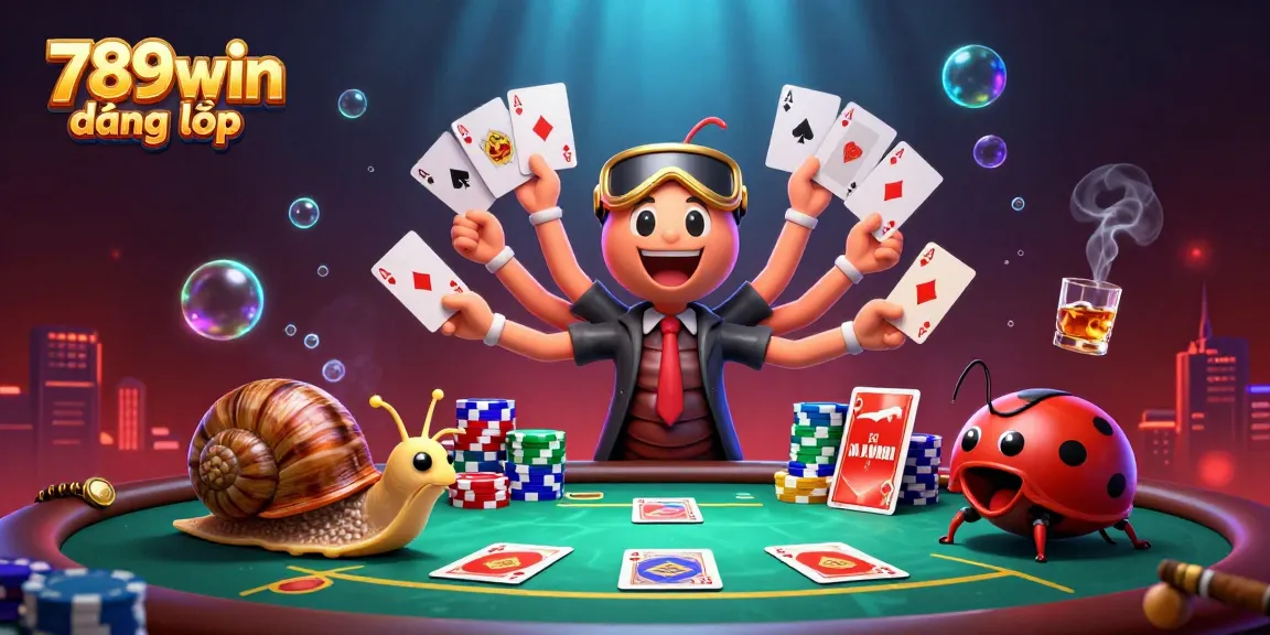 Experience the thrill of 789win đăng nhập with a vibrant 3D casino scene featuring playful characters.