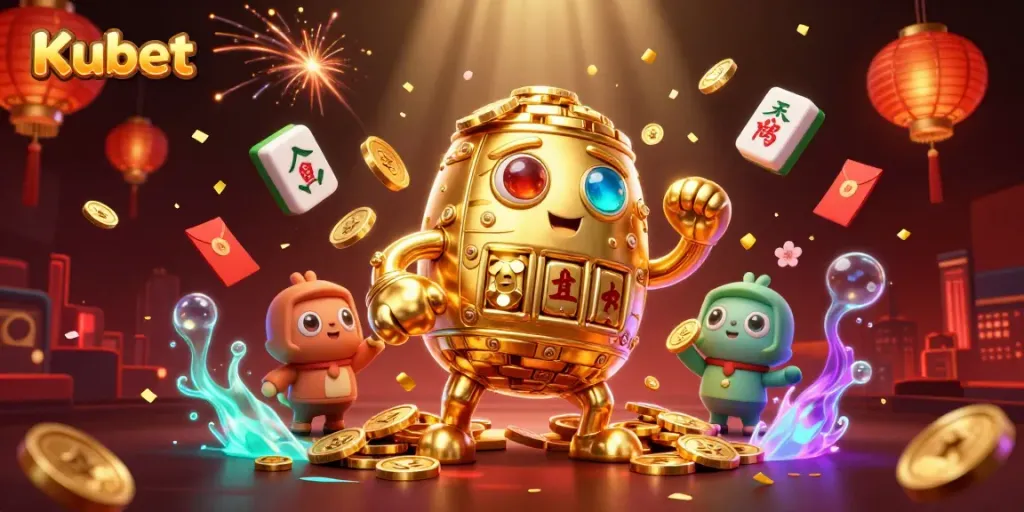 Experience thrilling gameplay with Kubet's captivating casino environment featuring vibrant 3D elements.