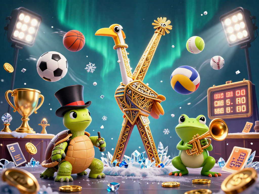 Experience vibrant gaming action at me88 with lively characters and dynamic sports elements in an exciting 3D casino scene.