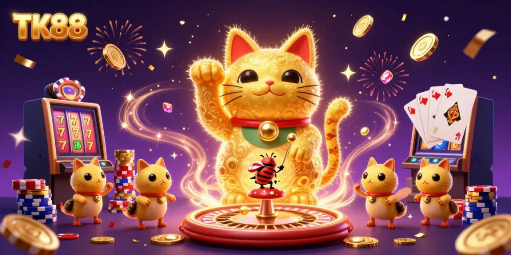 Experience winning excitement at TK88 with vibrant casino symbols and dynamic energy.