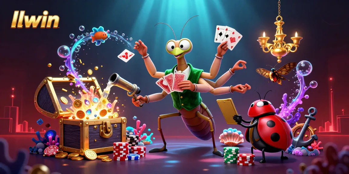 llwin players enjoying exciting wins with vibrant cartoon characters in a lively casino scene