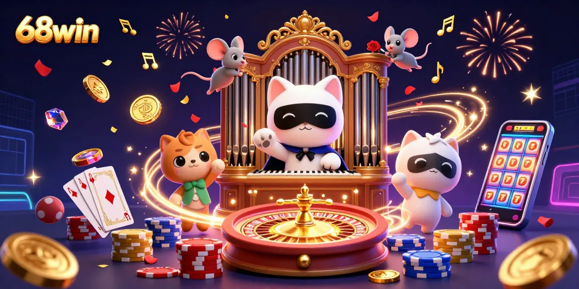Experience thrilling gameplay at 68win with dynamic casino action, colorful chips, and exciting atmosphere.