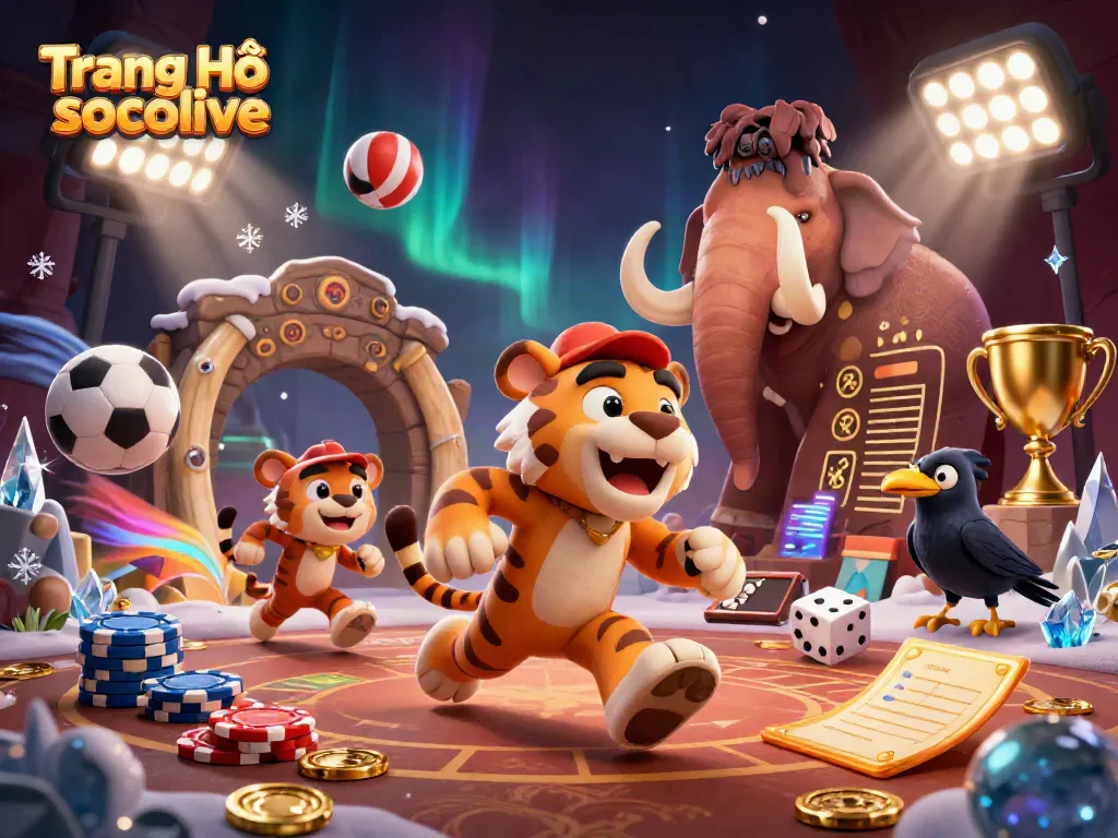 Experience thrilling gameplay on Trang Chủ socolive with a vibrant prehistoric casino scene.