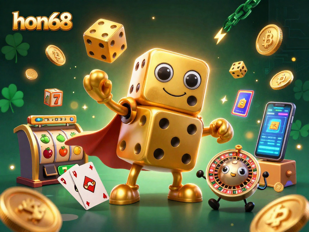 Win big at hon68 with exciting slots and golden dice in a vibrant digital casino scene.