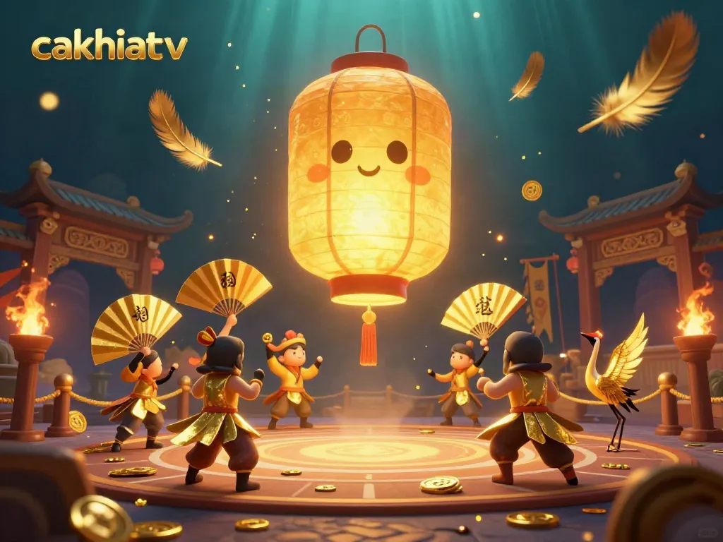 Experience exhilarating moments with Cakhiatv at a lively night market casino, featuring vibrant characters and dynamic gaming elements.