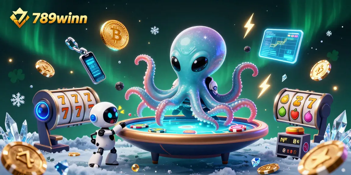 Play and win at 789winn with a dynamic 3D casino scene full of excitement and holographic elements.