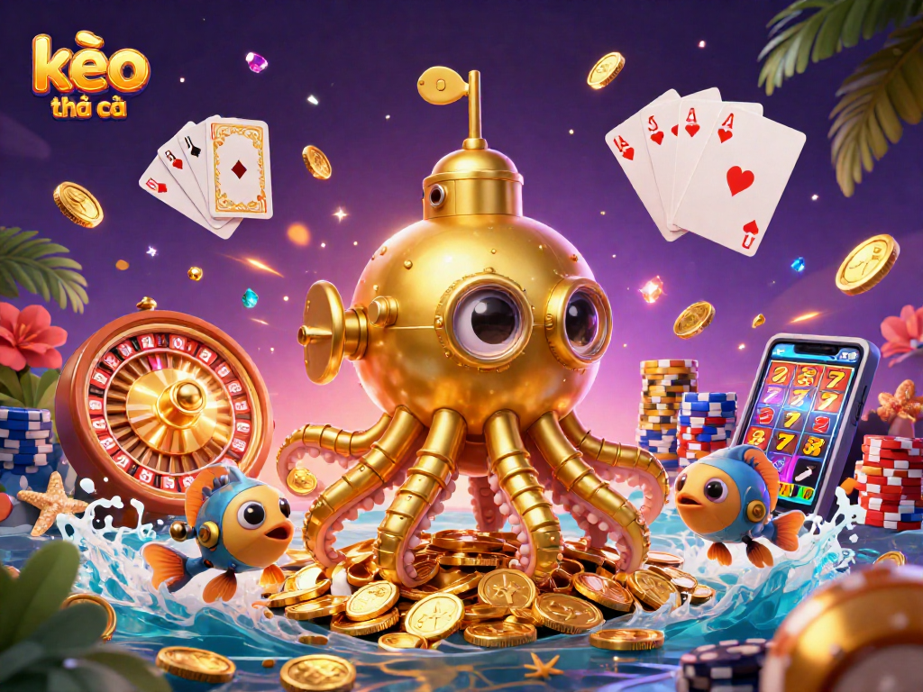 Experience thrilling wins with kèo nhà cái through a vibrant scene of cartoon casino action.