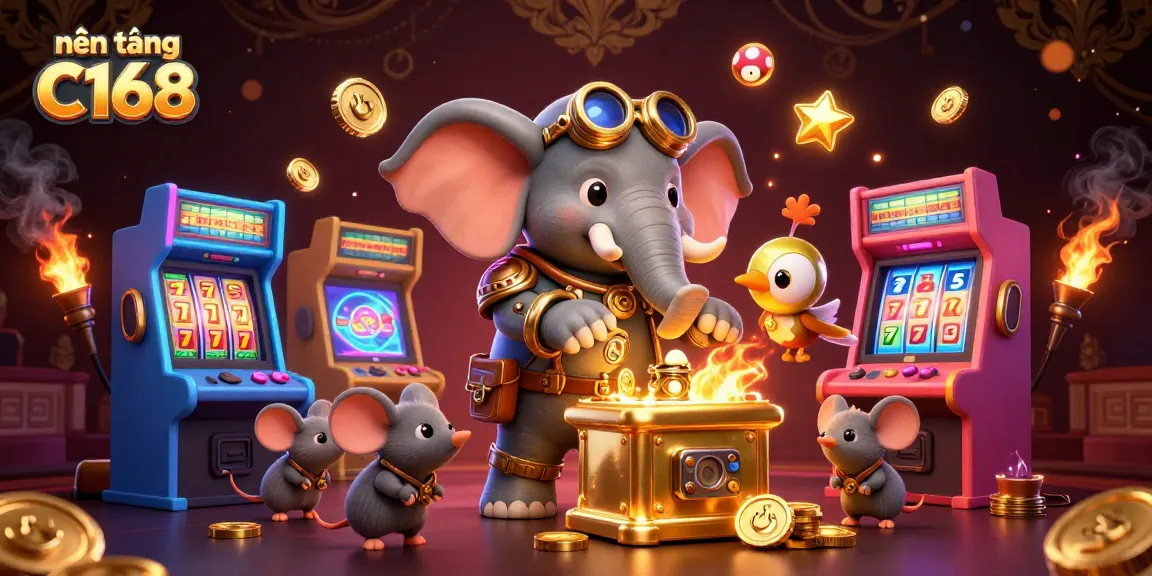 Experience the dynamic gaming scene at nền tảng C168 with vibrant slots and steampunk characters.