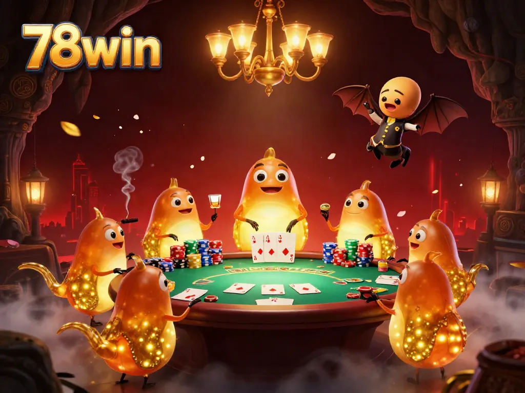 Experience vibrant gaming with 78win's lottery-themed casino illustration featuring animated glowworms.