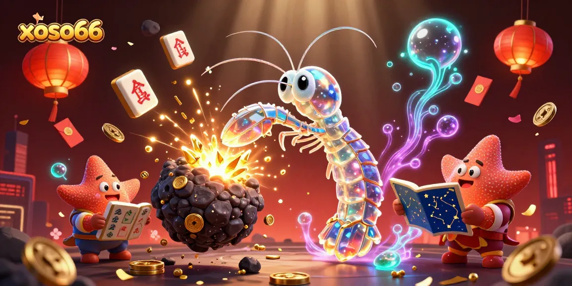 Xoso66 offers thrilling gameplay with a dynamic 3D scene featuring a galactic mantis shrimp in action.