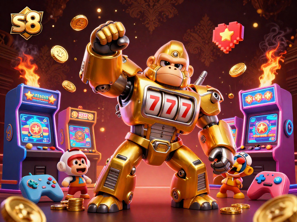 Experience thrilling action with the s8 gaming platform featuring engaging characters and vibrant casino elements.