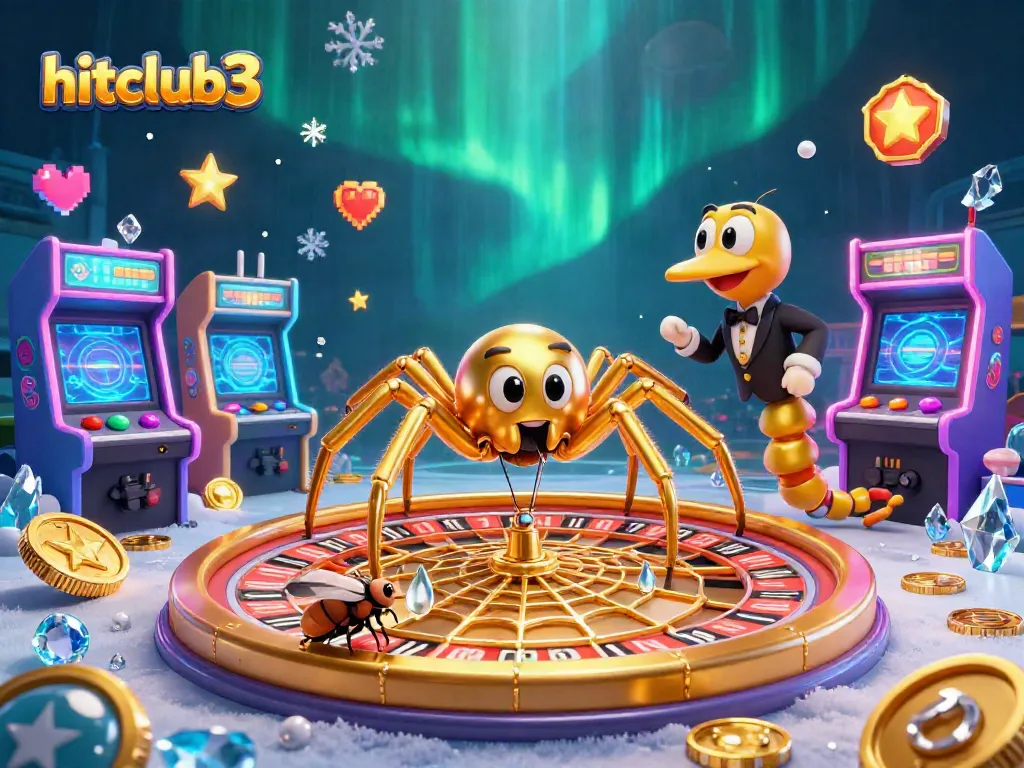 Experience thrilling bets at hitclub3 where a golden spider and centipede croupier create a gaming spectacle.