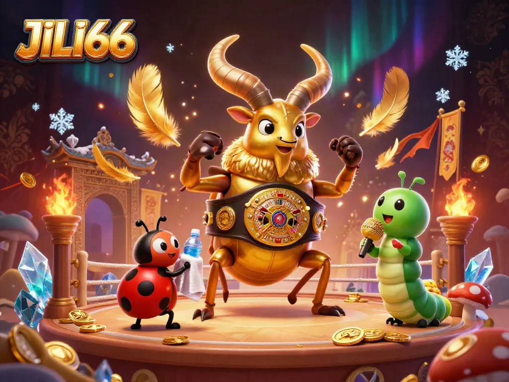 Experience the excitement at JILI66 with a vibrant casino illustration showcasing action-packed 3D characters.