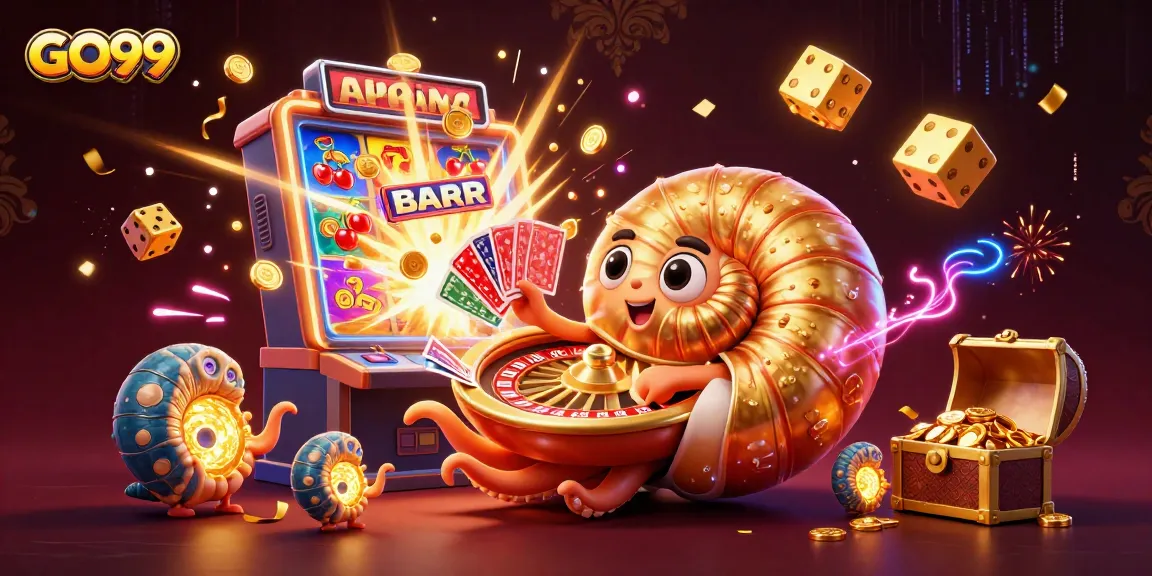 Experience thrilling wins at GO99 with a vibrant 3D casino scene full of action and excitement.