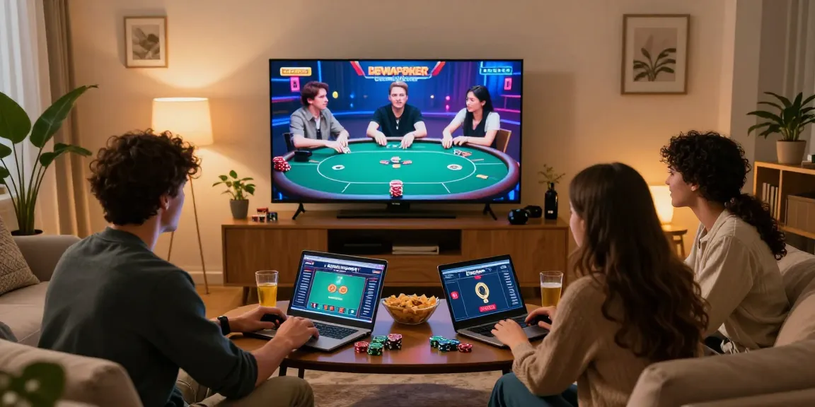 Friends enjoying a thrilling dewapoker gaming night in a cozy living room with snacks and excitement.