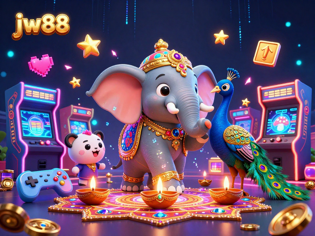 Experience exciting gameplay at jw88 with vibrant gaming elements and festive characters.