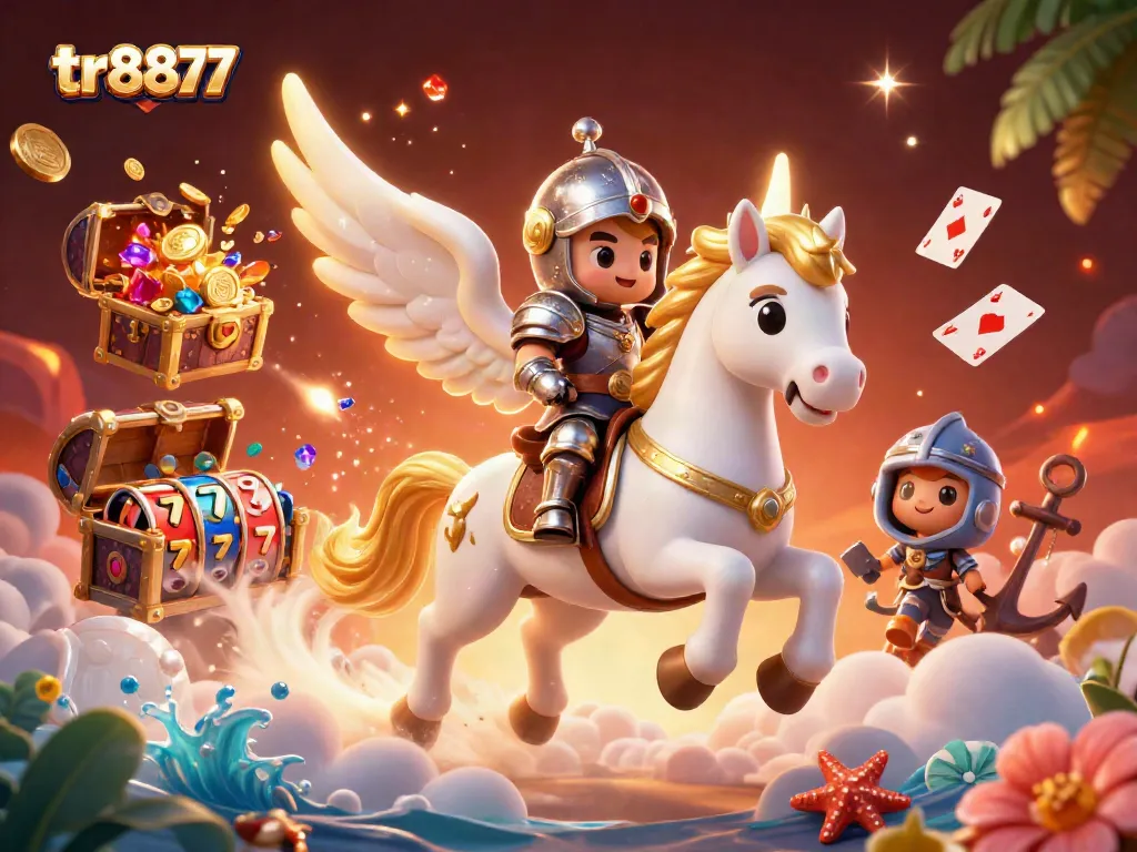 Experience thrilling gameplay with tr8877, featuring a majestic horse and exciting casino elements.