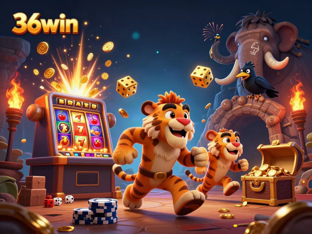 Experience the vibrant casino atmosphere at 36win featuring 3D characters and exciting gaming elements.