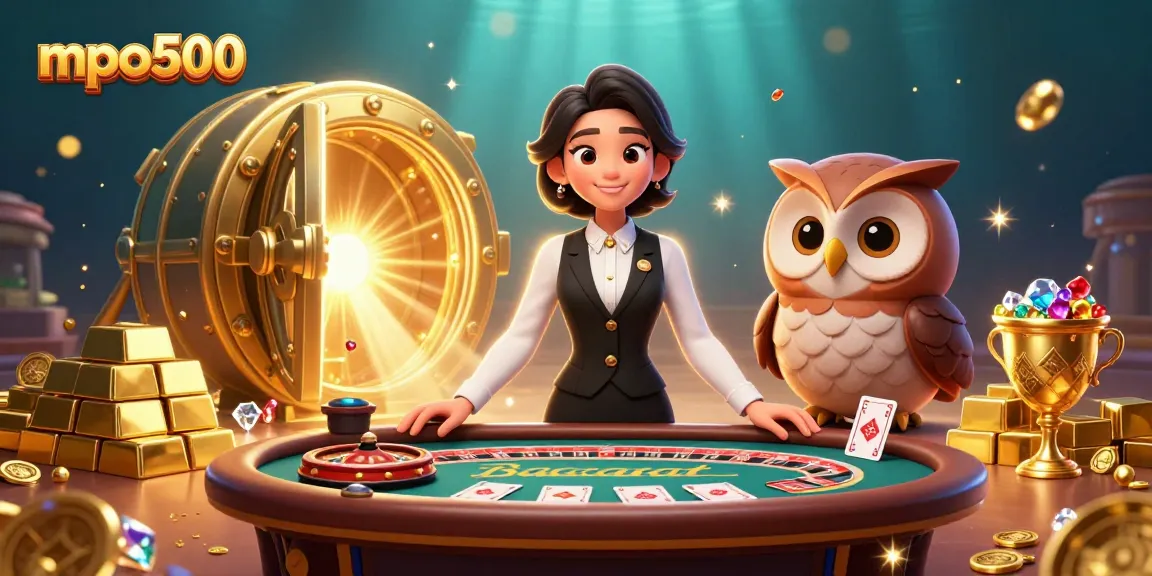 Experience the excitement of mpo500 with dynamic casino elements, featuring dealers and sparkling gems.