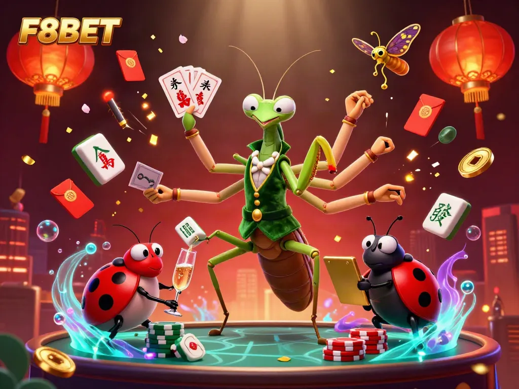 Experience F8BET's vibrant casino scene, showcasing thrilling gameplay with colorful characters and dynamic elements.
