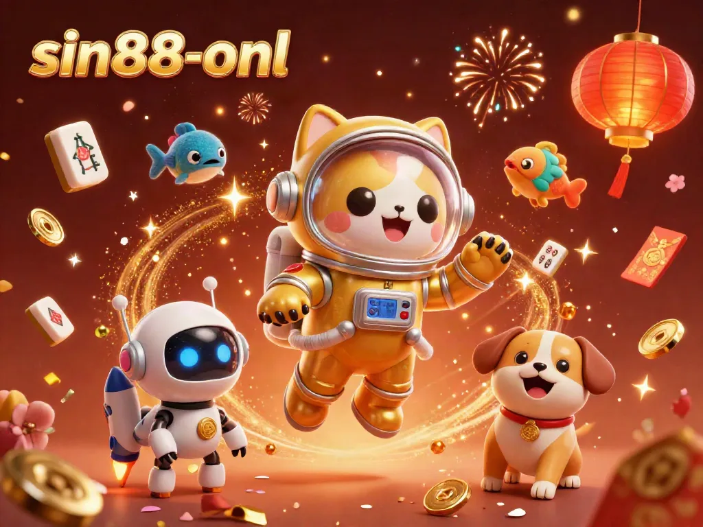 Engage in thrilling games at sin88-onl with a whimsical illustration of a space-themed casino experience.