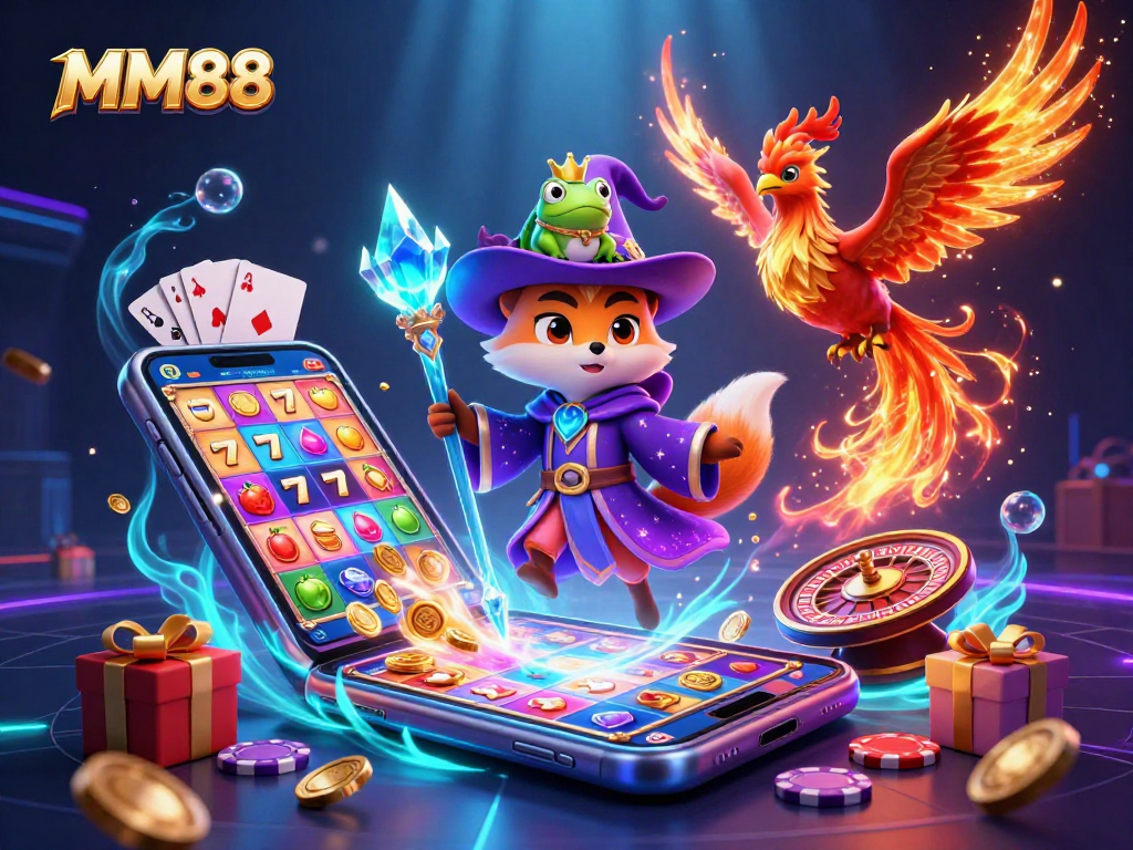 Spin vibrant MM88 slot reels and win with the mystical wizard, phoenix, and enchanted frog.