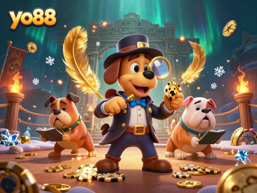 Experience the thrill of yo88 as a detective uncovers treasure in an exciting casino scene.