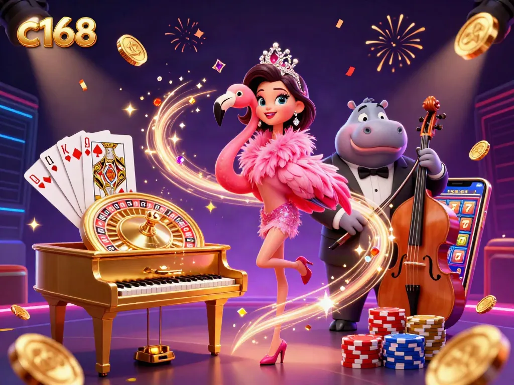 Experience vibrant gameplay at c168 with lively casino characters and dynamic game elements.