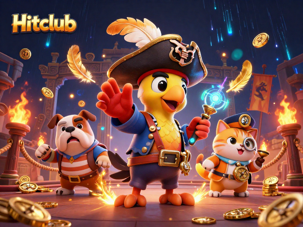 Join the adventure at Hitclub with a vibrant 3D pirate-themed gambling scene.