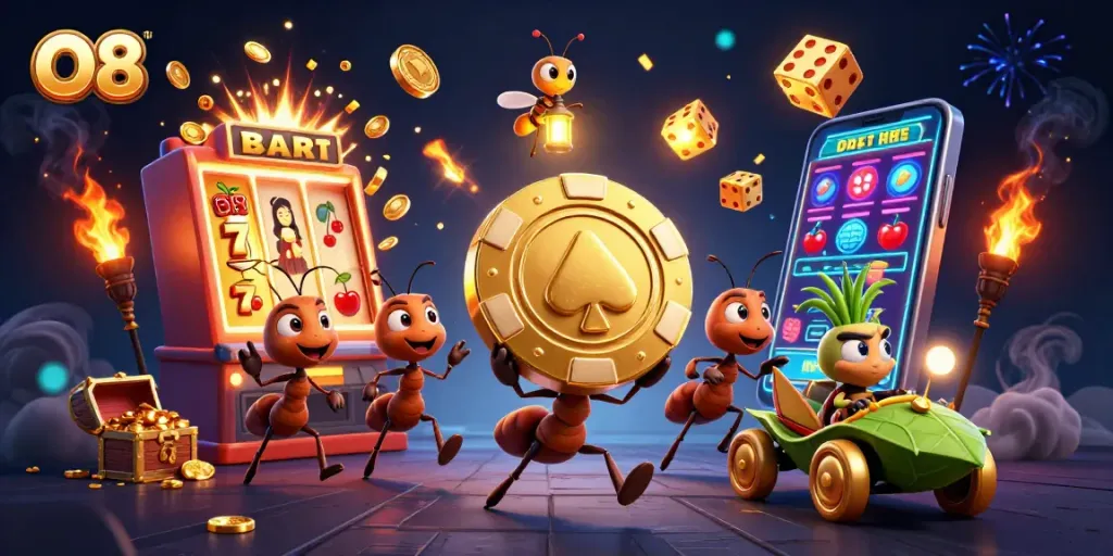 O8 provides an exciting casino experience with colorful game visuals and energetic animations.