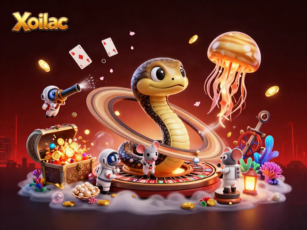 Experience dynamic betting adventures on Xoilac with vibrant cosmic characters and rich gambling elements.