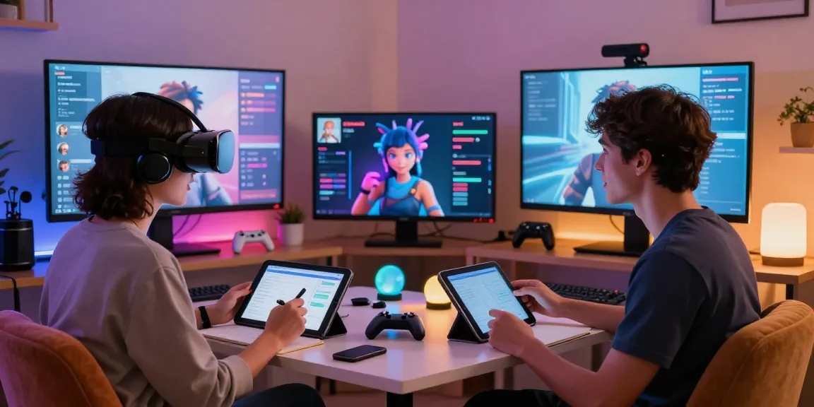 Engaging scene of users exploring slut ai characters in a vibrant gaming room.
