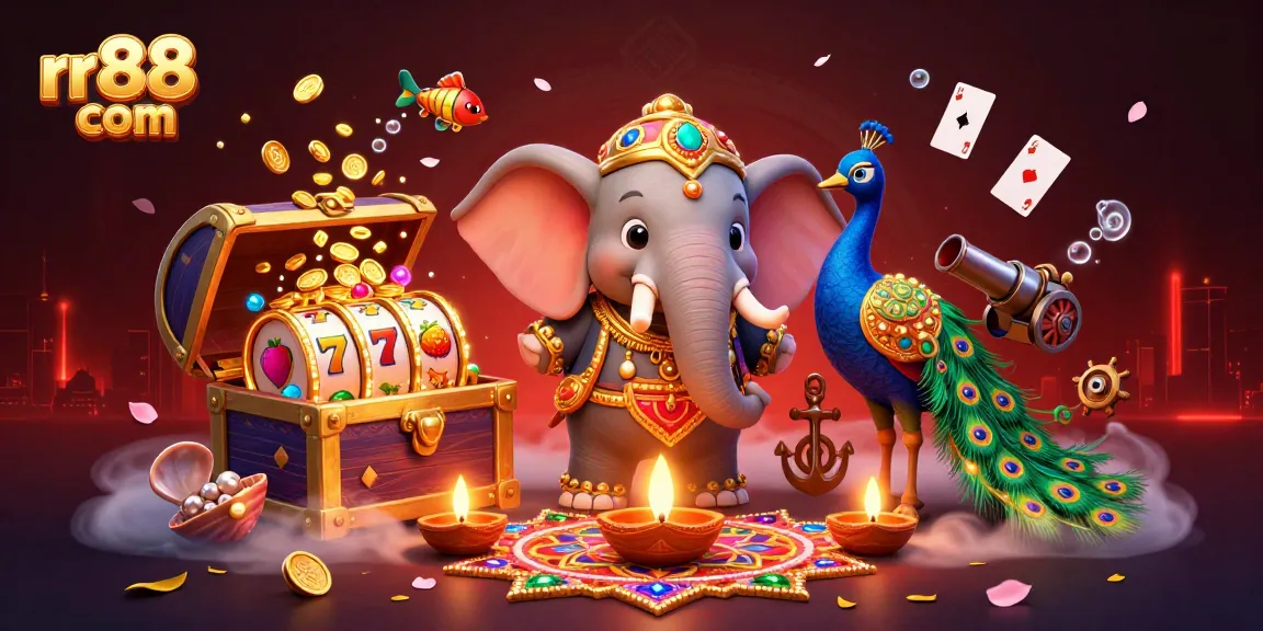 Experience thrilling gaming at rr88 com with colorful 3D casino-themed characters and dynamic elements.