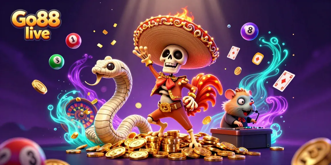 Join the thrilling Go88 live experience with a vibrant scene blending excitement and fortune in the casino world.