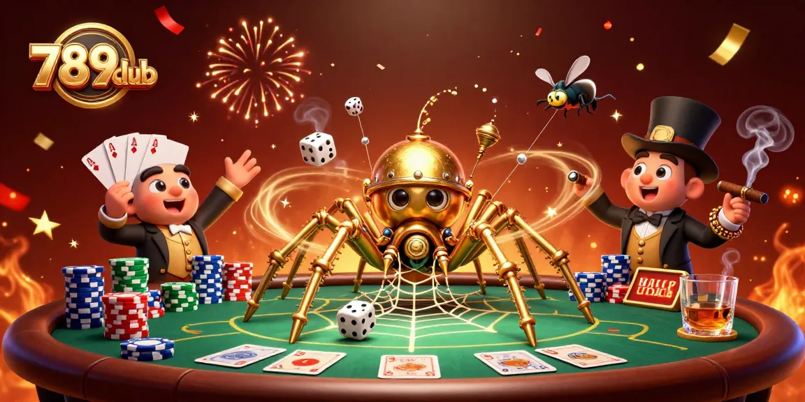 Engage with thrilling 789club casino action featuring an inventive steampunk spider and vintage gentleman.