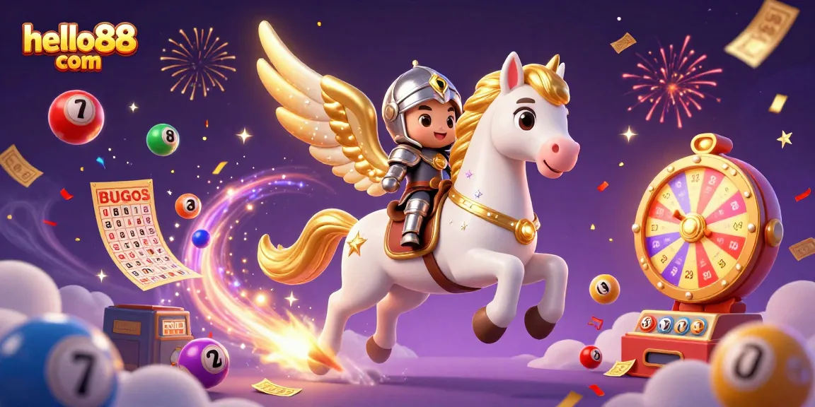 Engage in thrilling games at hello88 com with vibrant lottery balls and prizes bursting around characters.