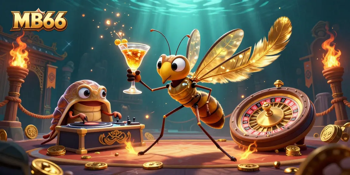 Experience thrilling wins at MB66 casino with a vibrant 3D scene of exciting games and dynamic characters.