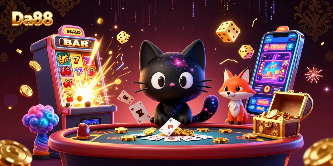 Engage in thrilling gameplay at Da88 with cosmic characters and vibrant casino elements