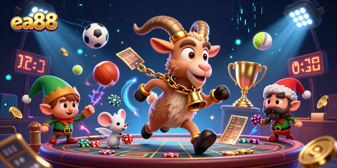 Experience immersive play at ea88 casino with exciting gaming elements and festive characters.