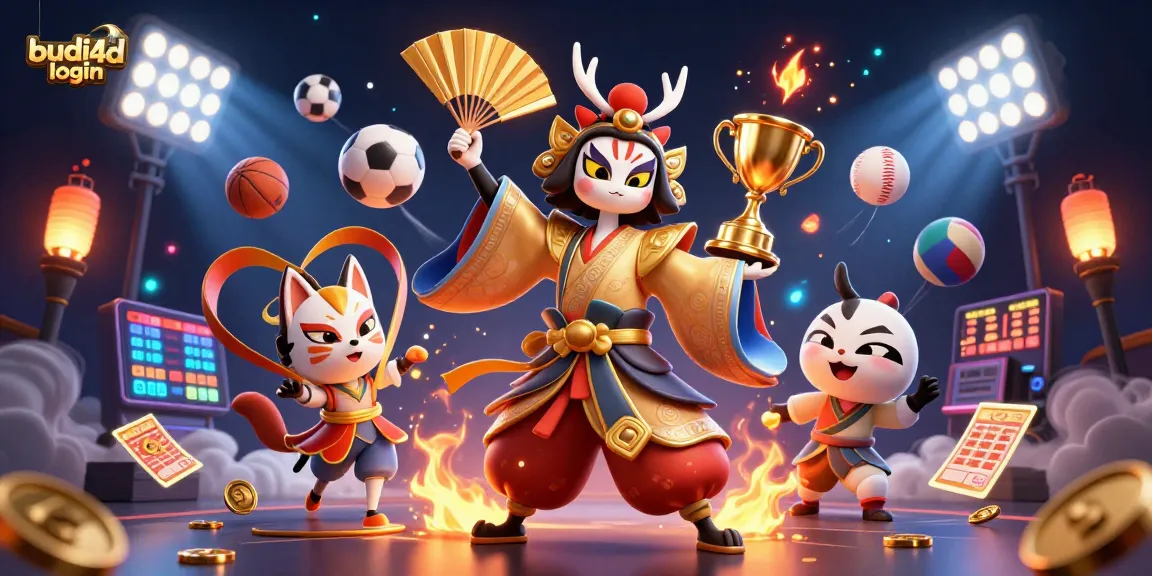 Engage with thrilling gameplay at budi4d login, showcasing vibrant gambling elements and characters.